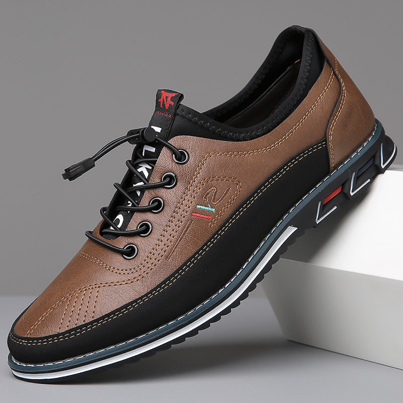 Ivo | Men's Lace Up Leather Casual Shoes Tan Black