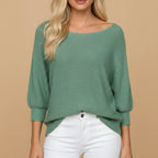 Dama Washington Mia women's knit sweater gray three quarter sleeve - view 4