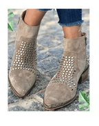 Dama Washington Demi women's studded ankle boots beige block heel - view 2