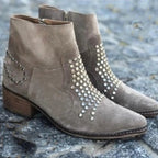 Dama Washington Demi women's studded ankle boots beige block heel - view 4