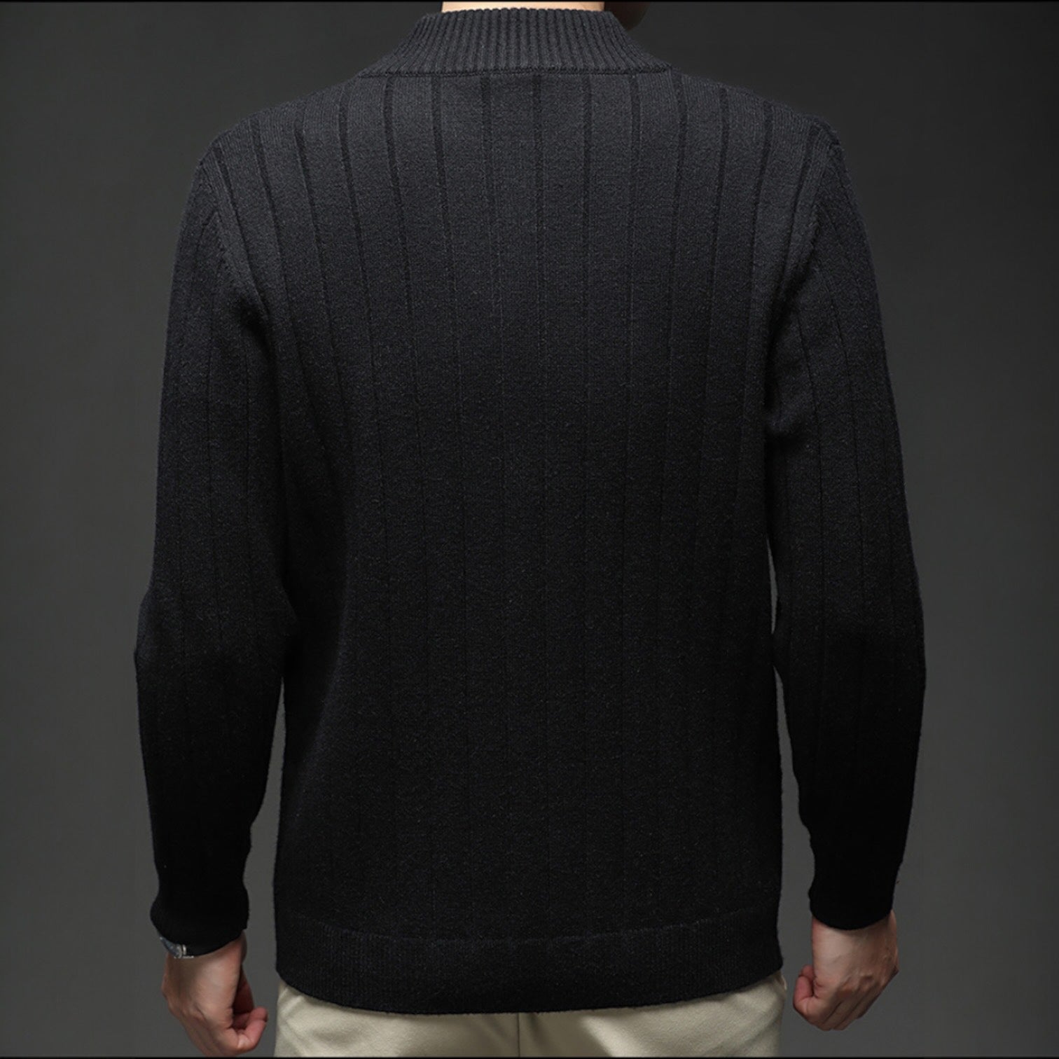 Voss | Men's Cable Knit Zip Cardigan Brown