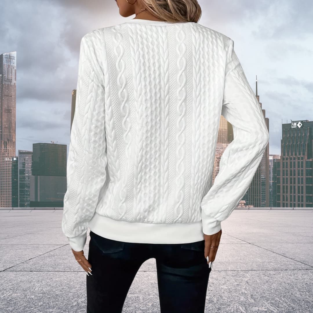 Dama Washington Juliette women's cable knit zip up sweater - view 9