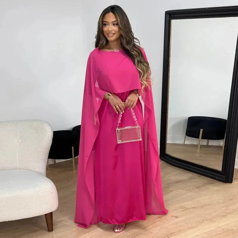 Cleo | Women's Off Shoulder Cream Maxi Dress Cape Sleeves