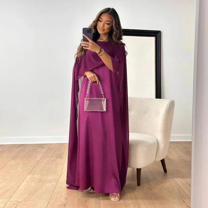 Cleo | Women's Off Shoulder Cream Maxi Dress Cape Sleeves