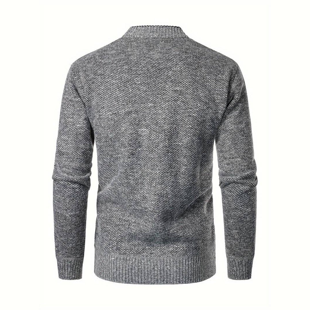 Axel | Men's Cable Knit Cardigan Gray Button Front
