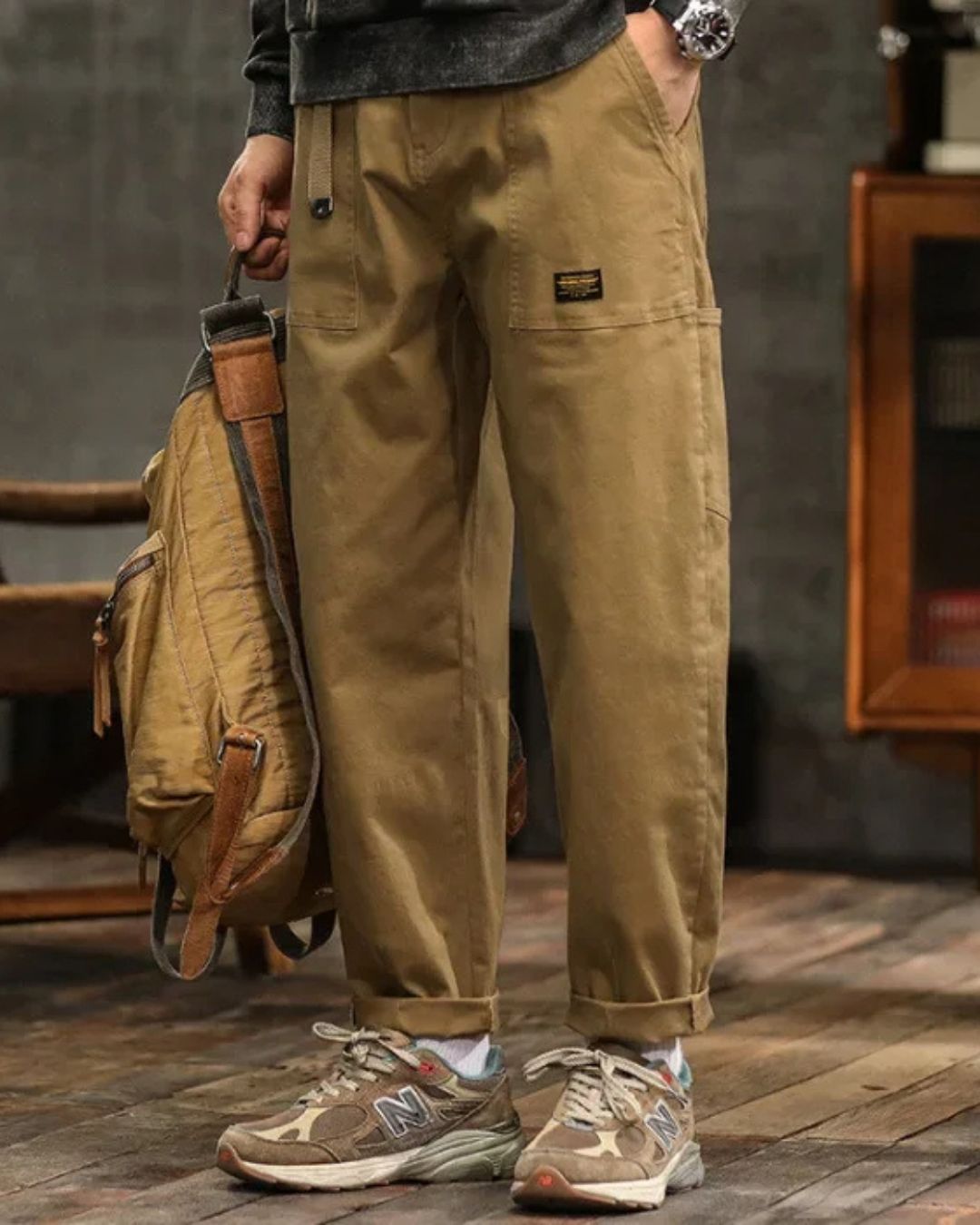 Axel | Men's Cargo Pants Olive Green Relaxed Fit