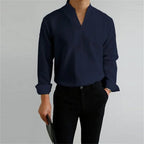 Dama Washington Axel men's white dress shirt long sleeve mandarin collar - view 4