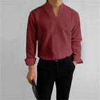 Dama Washington Axel men's white dress shirt long sleeve mandarin collar - view 5