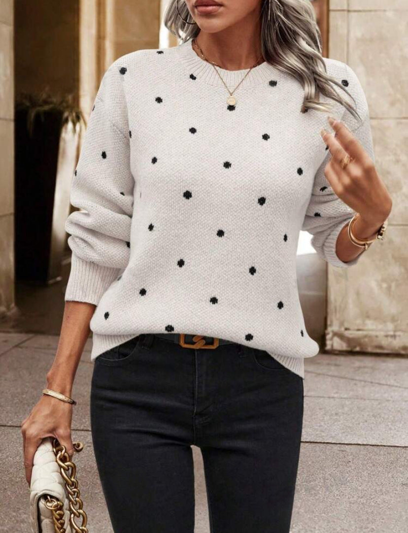 Dama Washington Jehanne long sleeve polka dot sweater - view 4