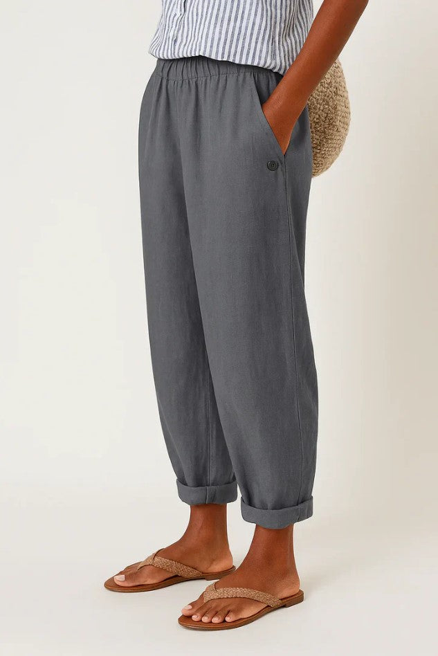 Ivy | Women's Linen Pants Cream Wide Leg Relaxed Fit