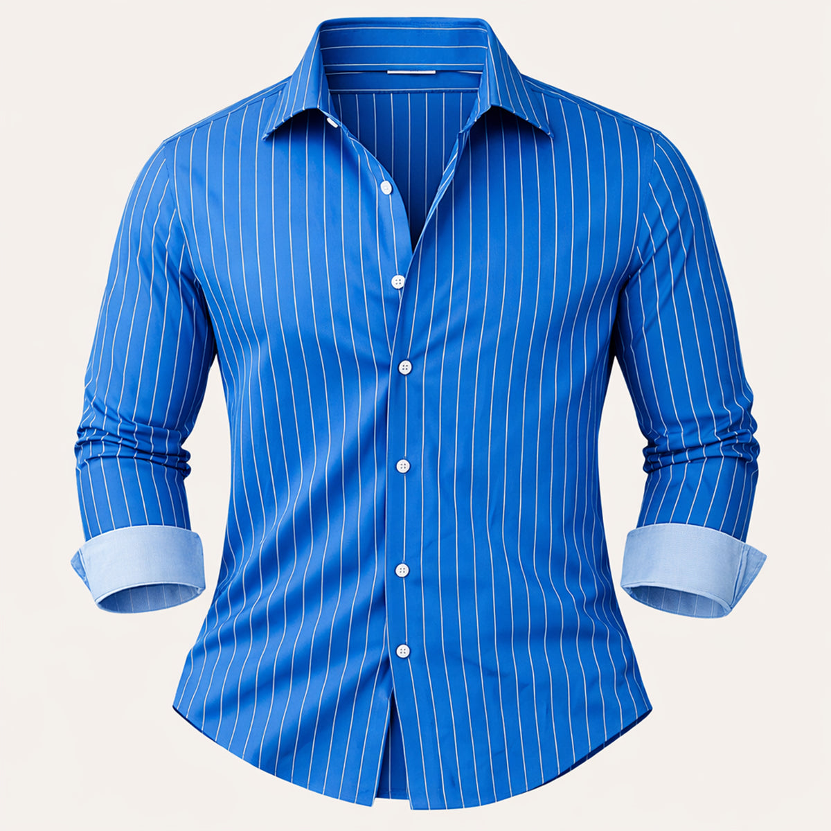 Rory | Men's Pinstripe Button Down Shirt Black Long Sleeve