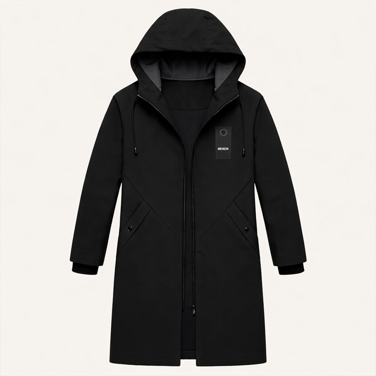 Greta | Men's Waterproof Long Rain Jacket Olive Green Hooded