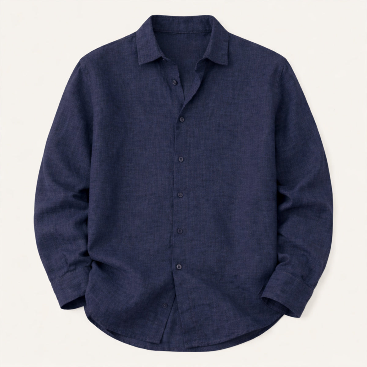 Jasper | Men's Linen Button Up Shirt Cream Long Sleeve