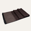 Dama Washington Voss men's cashmere merino scarf black grid pattern - front view