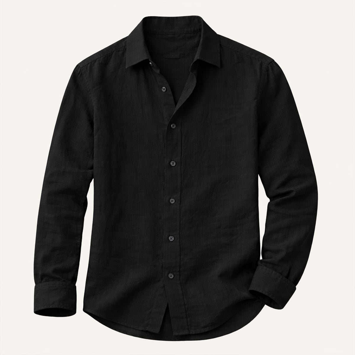 Bram | Men's Linen Button Up Shirt Light Blue Long Sleeve
