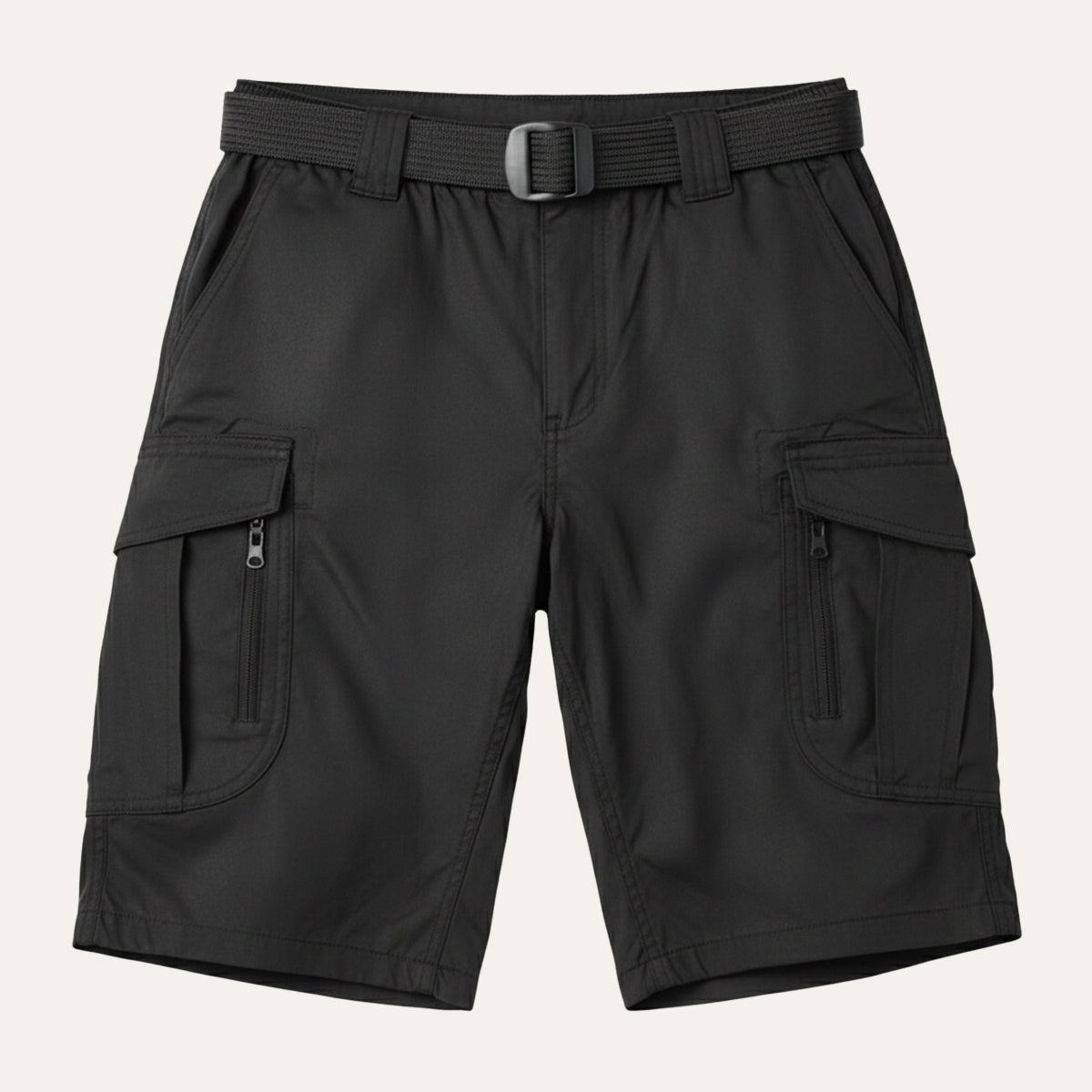 Leo | Men's Cargo Shorts Khaki With Belt Multiple Pockets