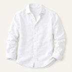 Dama Washington Kai men's linen blend button up shirt light blue - view 10