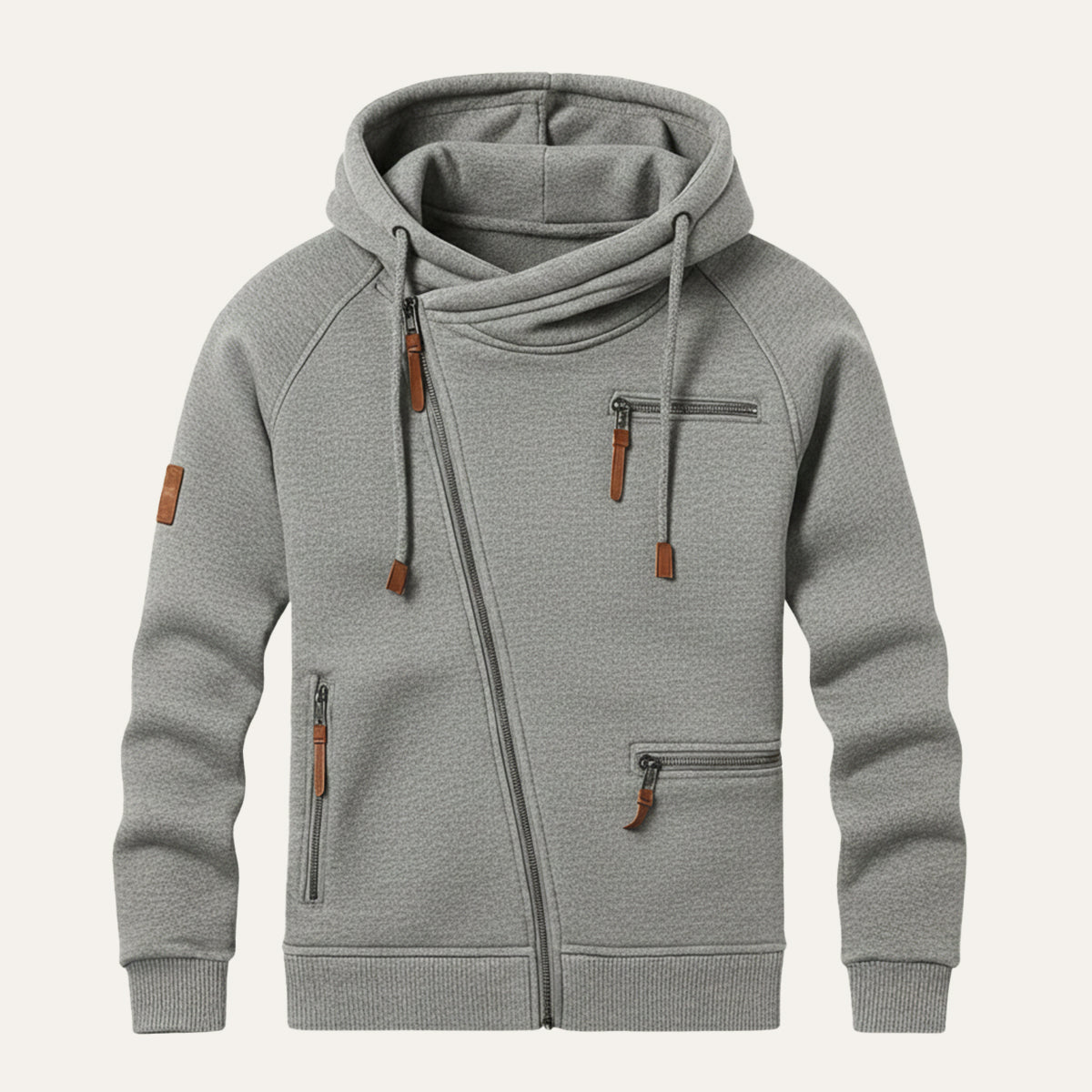 Rue | Men's Zip Up Hoodie Gray Utility Pockets
