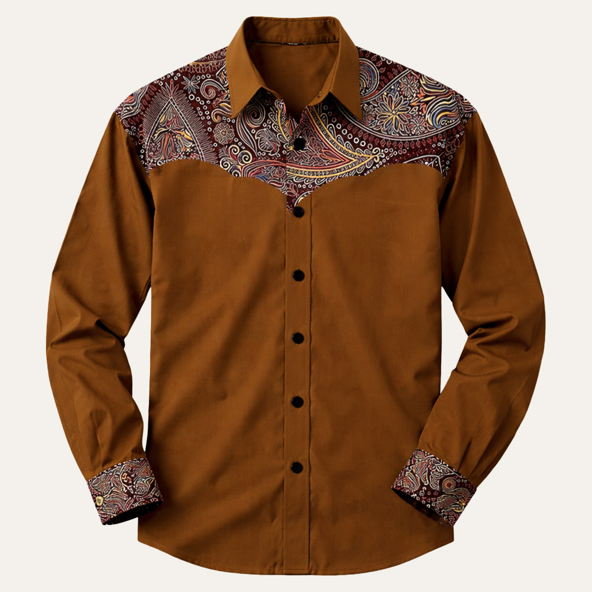 Eli | Men's Western Button Up Shirt Black Turquoise Embroidered