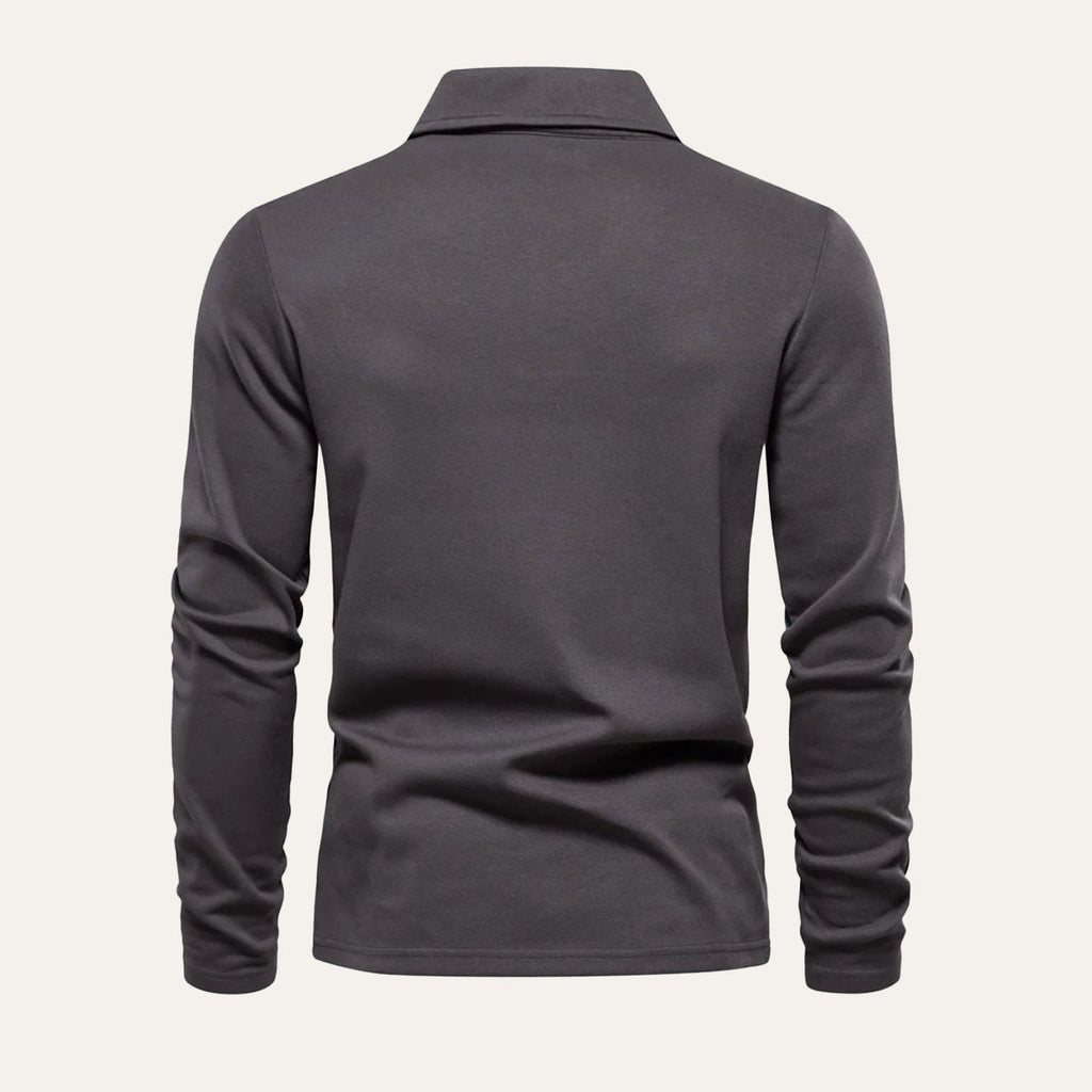 Dama Washington Axel men's long sleeve polo shirt navy - view 14
