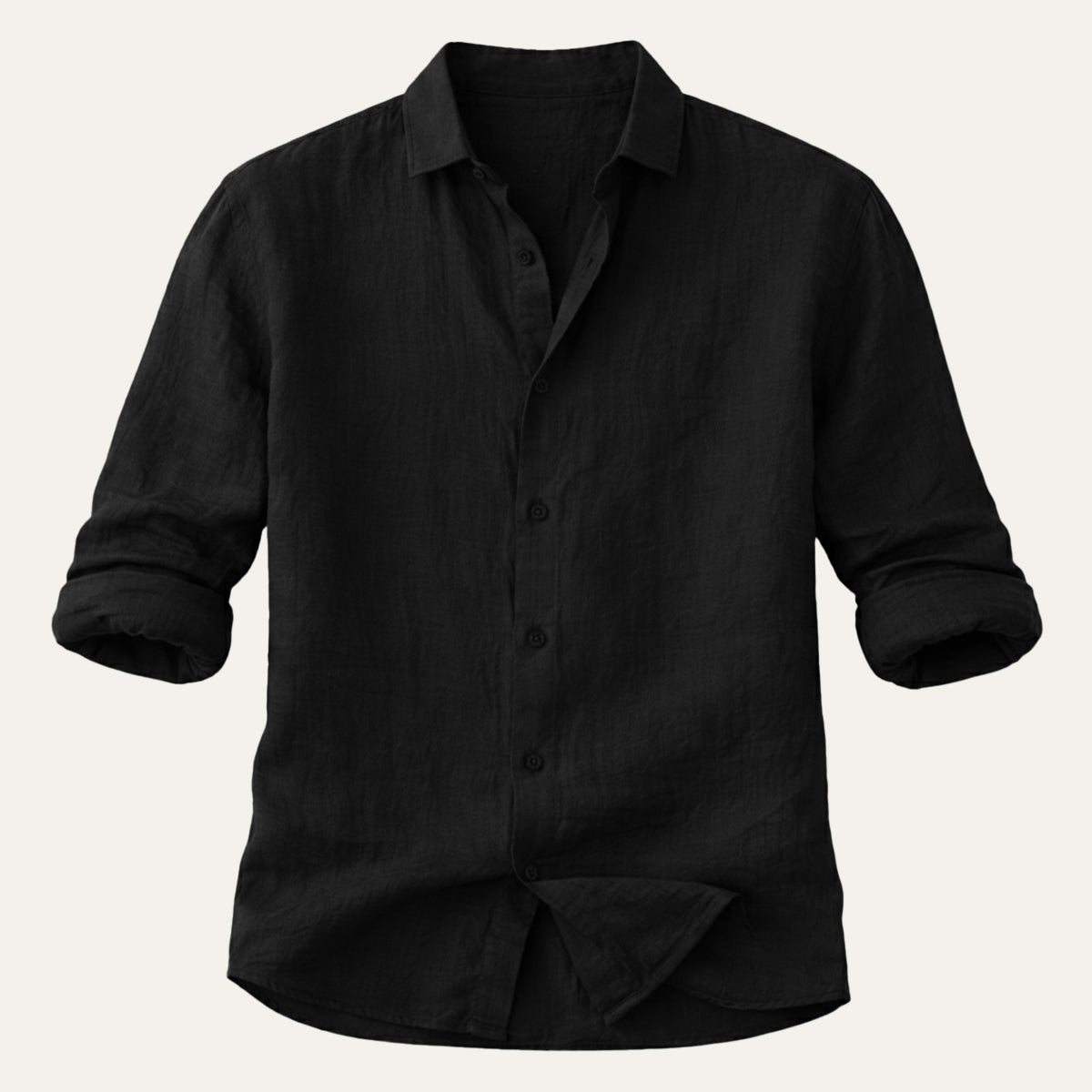 Omar | Men's Linen Shirt Charcoal Gray Button Up