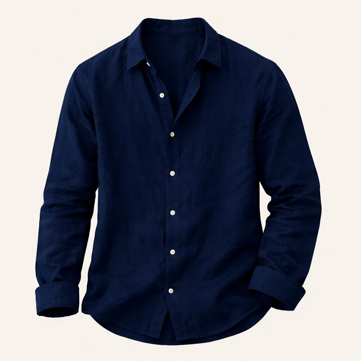 Beau | Men's Casual Button Up Shirt Black Cotton Linen