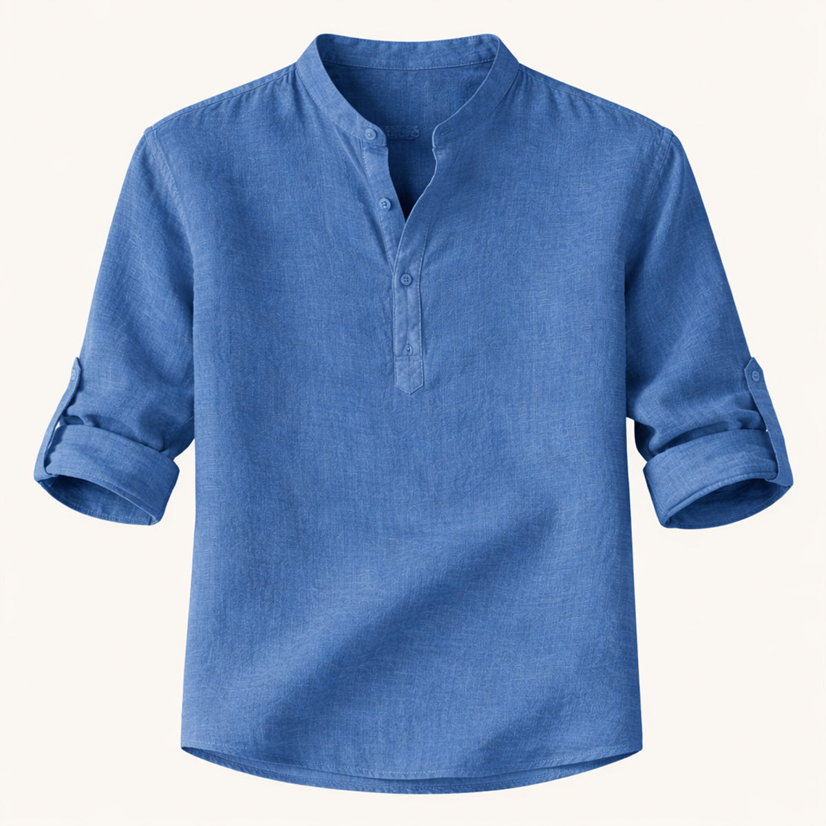 Axel | Men's Linen Shirt Light Green Long Sleeve Button Up