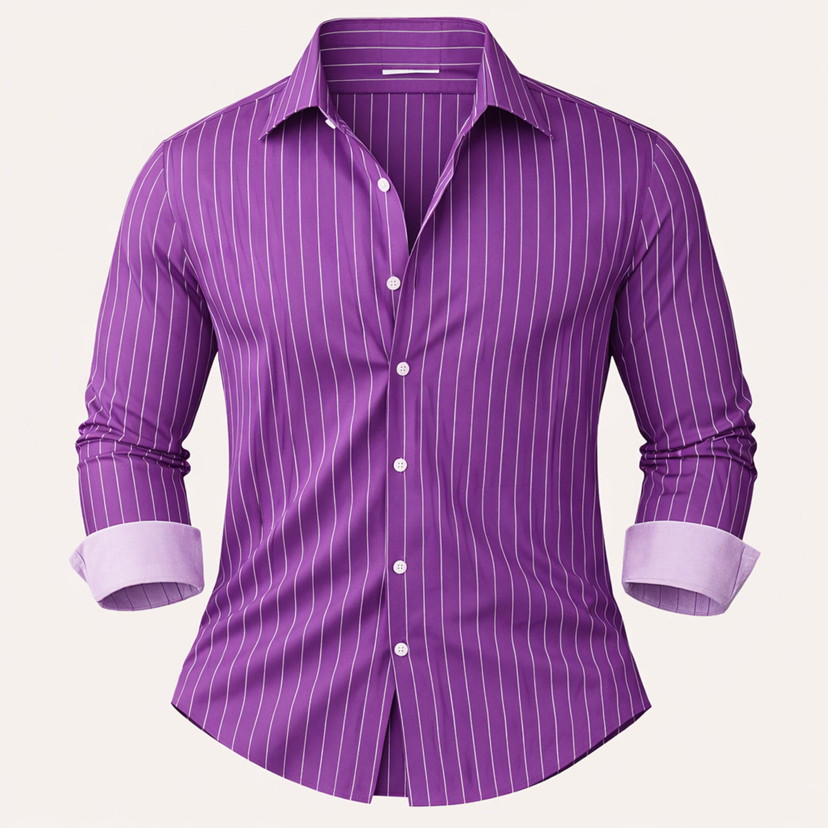 Rory | Men's Pinstripe Button Down Shirt Black Long Sleeve