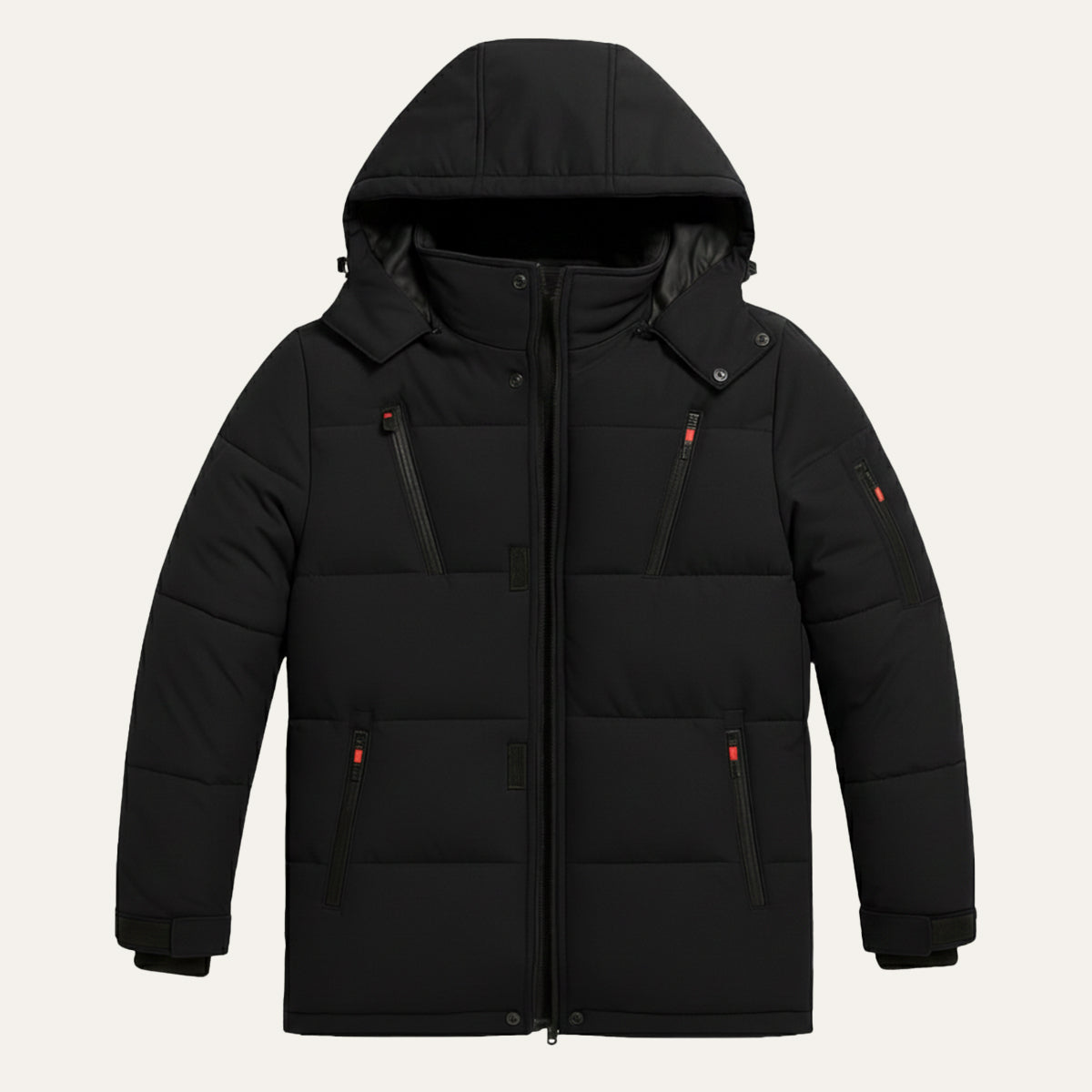 Reid | Men's Puffer Jacket Olive Hooded Winter Coat