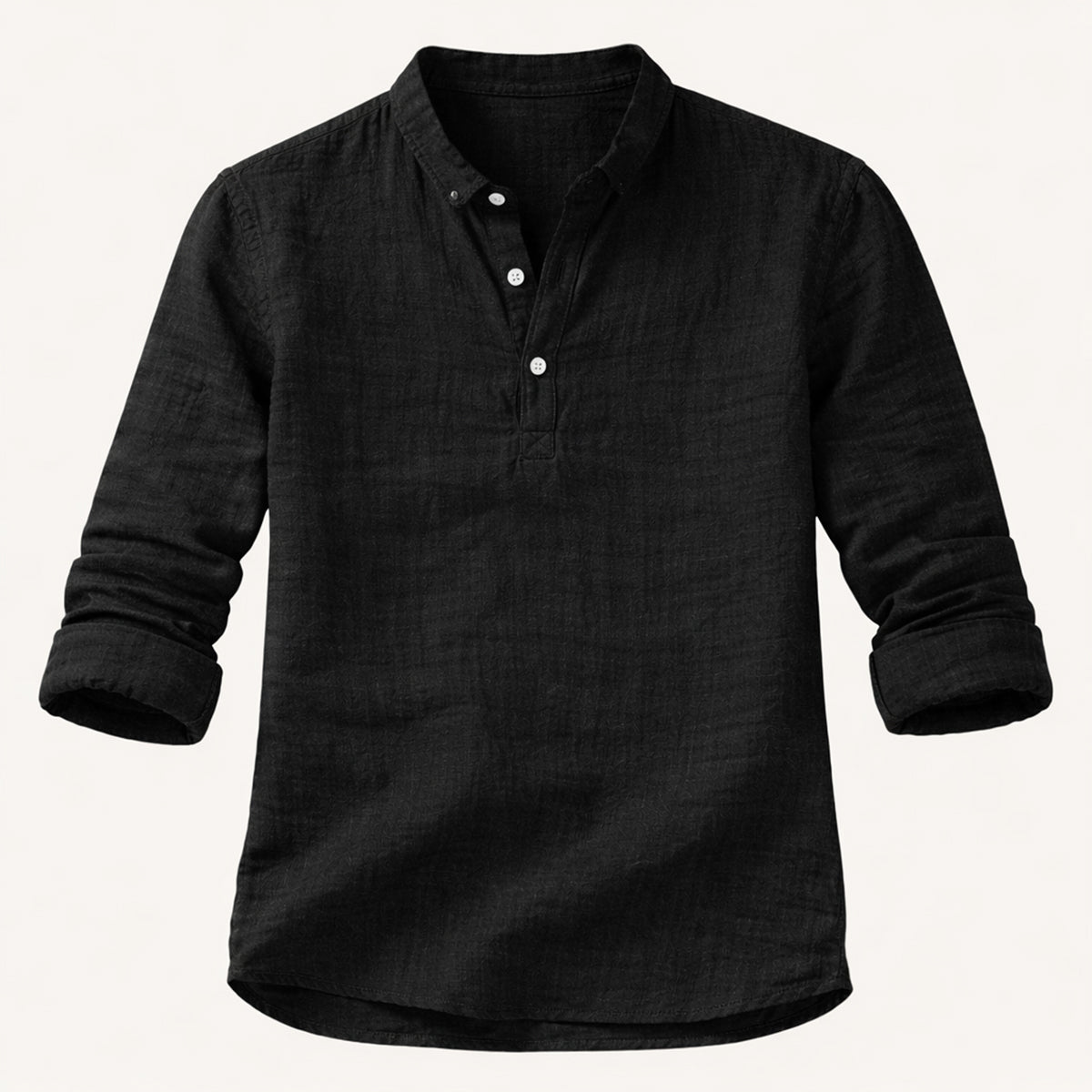 Bram | Men's Linen Button Up Shirt Light Blue Long Sleeve