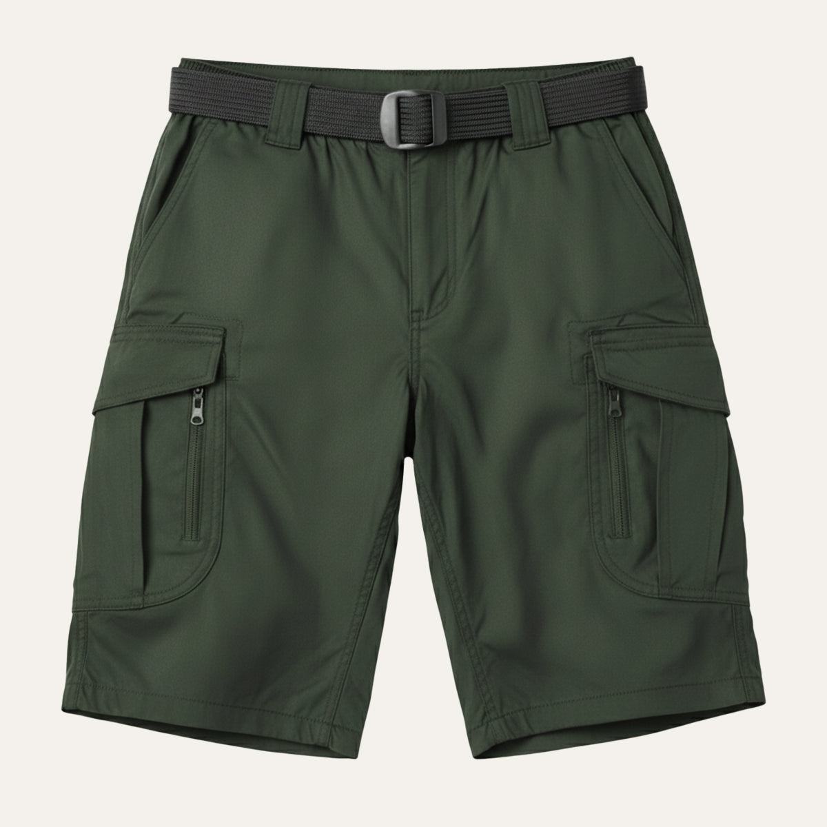 Leo | Men's Cargo Shorts Khaki With Belt Multiple Pockets