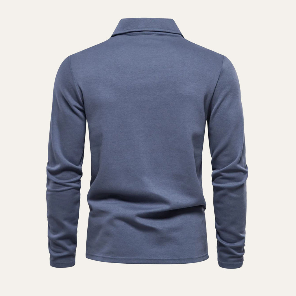 Dama Washington Axel men's long sleeve polo shirt navy - view 8