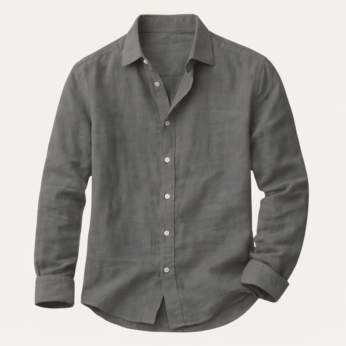 Bram | Men's Linen Button Up Shirt Light Blue Long Sleeve