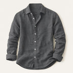 Dama Washington Kai men's linen blend button up shirt light blue - view 8