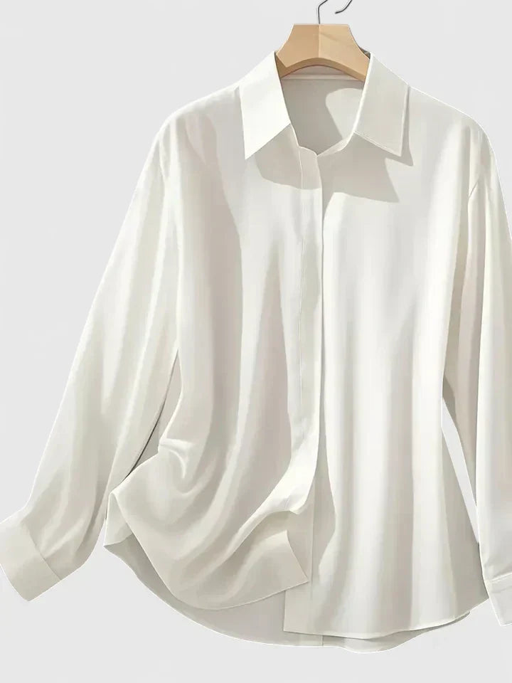 Mia | Women's Button Down Shirt Navy Long Sleeve
