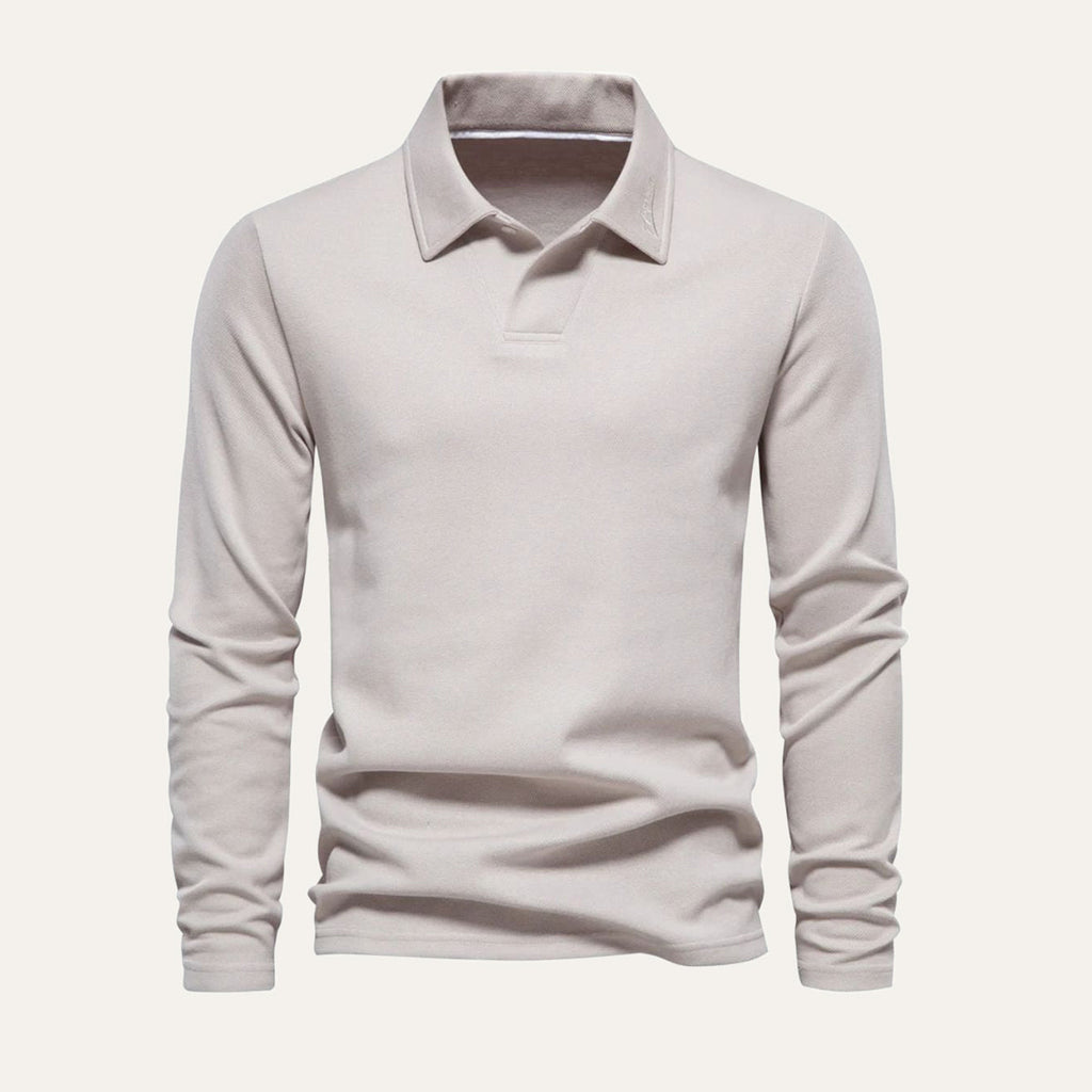 Dama Washington Axel men's long sleeve polo shirt navy - view 3