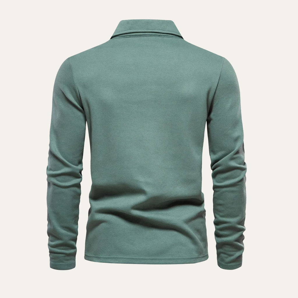 Dama Washington Axel men's long sleeve polo shirt navy - view 10