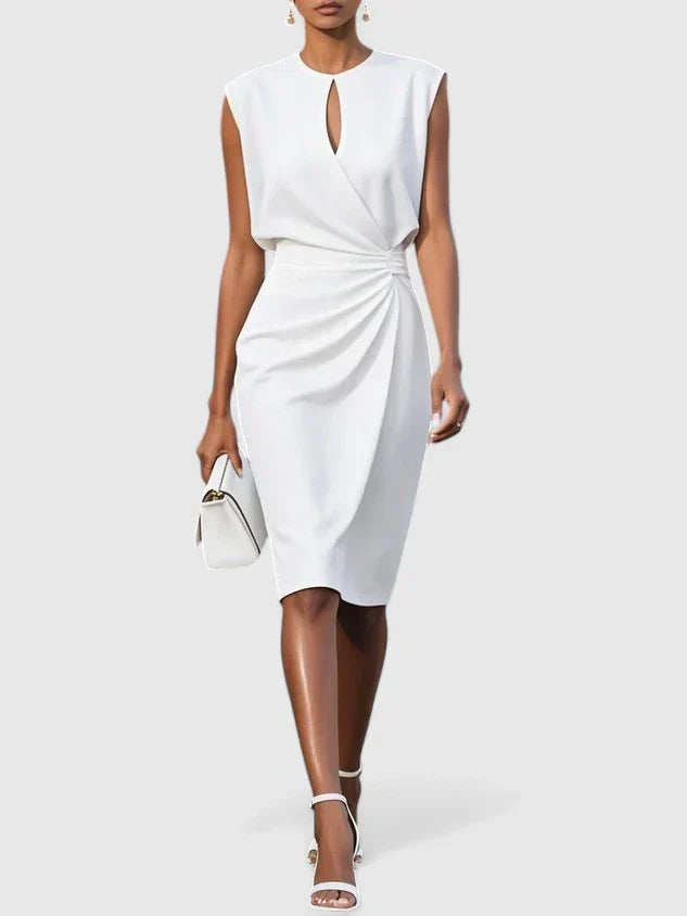 Isla | Women's Wrap Midi Dress Light Blue Sleeveless