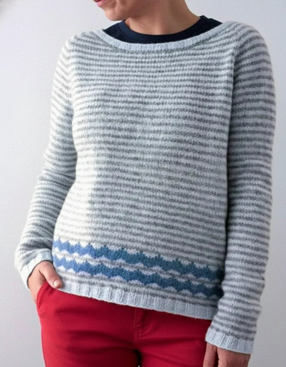 Isla | Women's Fair Isle Crew Neck Sweater Green