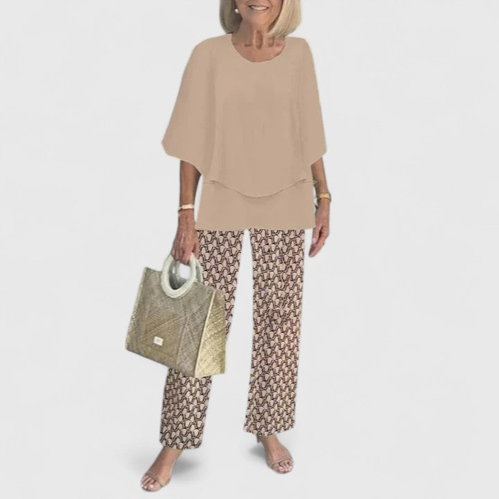 Stella | Women's Lounge Set Sage Green Floral Print Pants