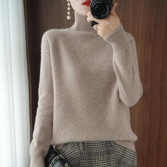 Ines | Women's Oversized Turtleneck Sweater Cream Knit