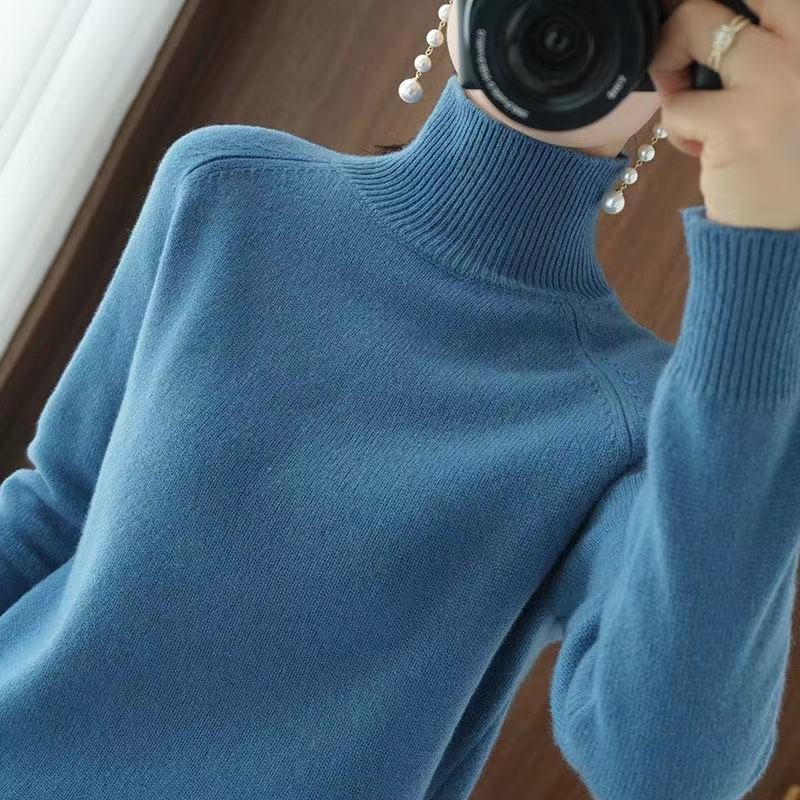 Ines | Women's Oversized Turtleneck Sweater Cream Knit