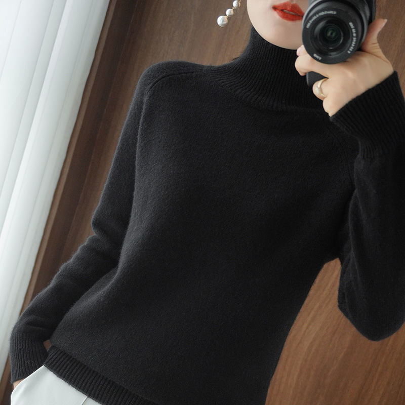 Ines | Women's Oversized Turtleneck Sweater Cream Knit