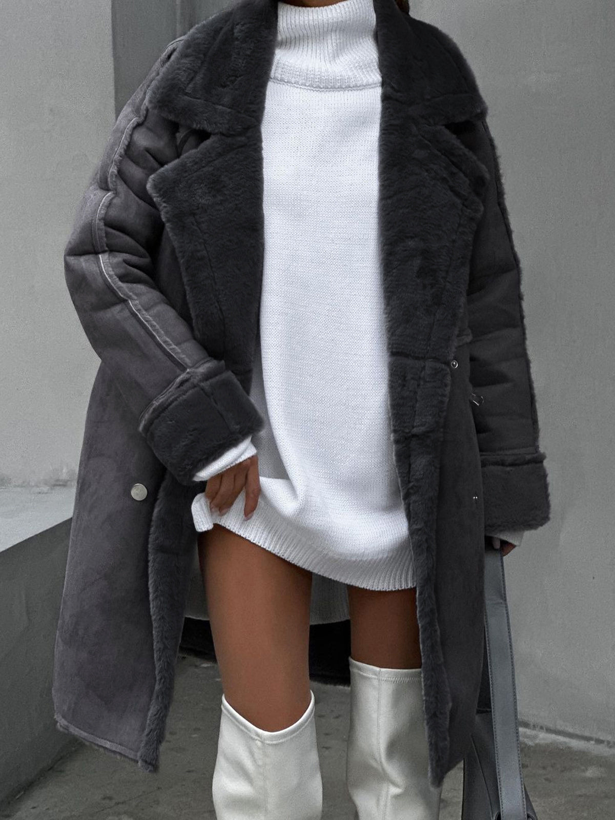 Dama Washington Flavia women's oversized shearling long coat - view 2