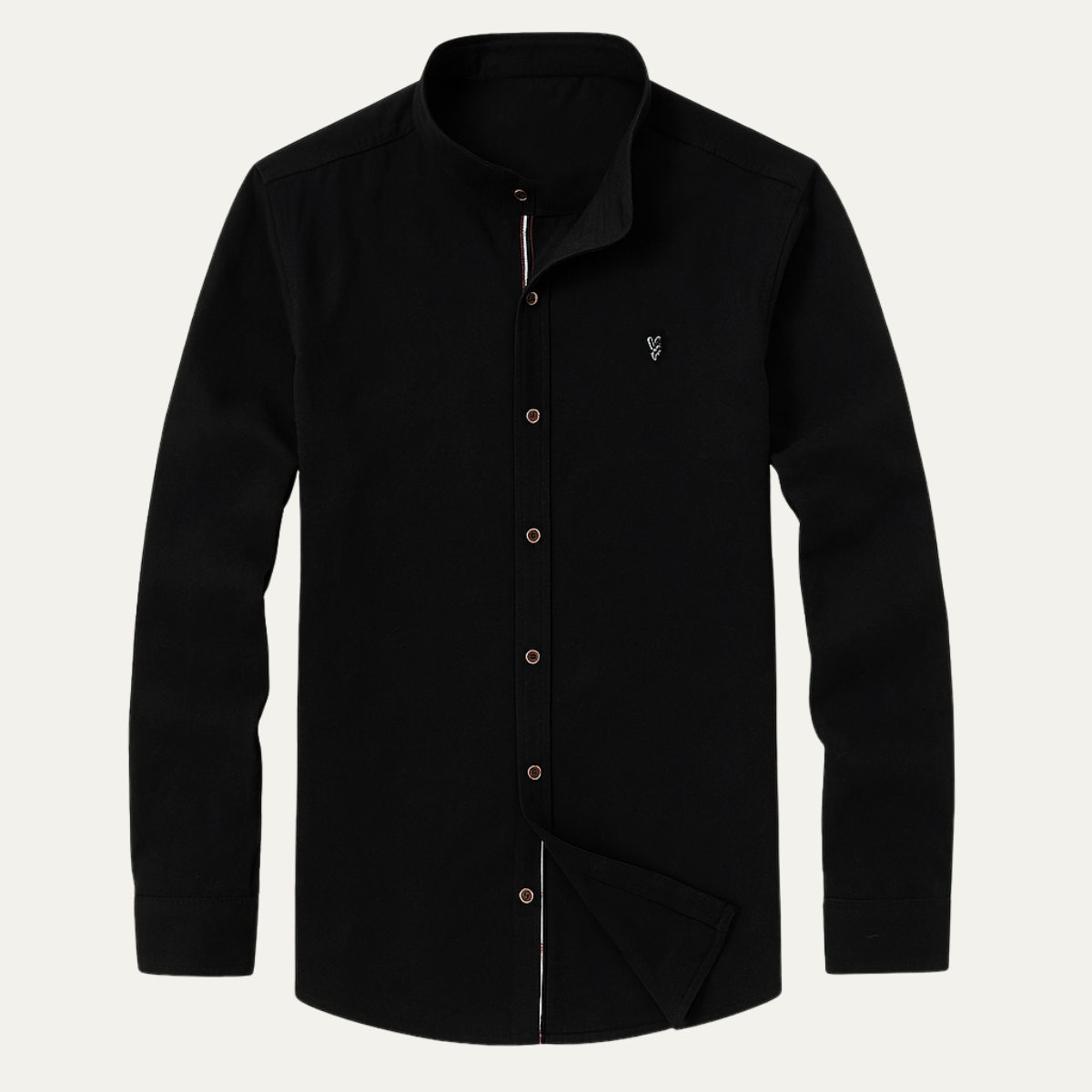 Eli | Men's Casual Button Up Shirt Black Cotton Linen