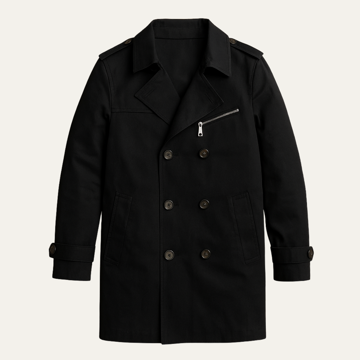 Ash | Men's Smart Casual Double Breasted Blazer Black