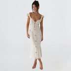 Dama Washington Ember women's eyelet midi dress cream puff sleeve - view 2