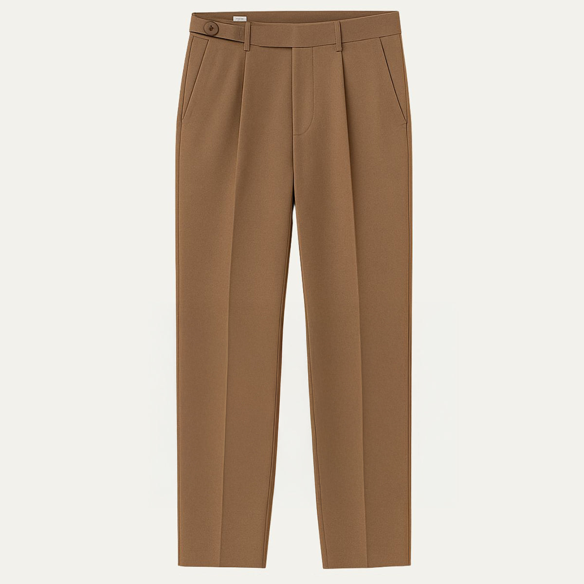 Bram | Men's Pleated Dress Pants Brown Tapered Ankle