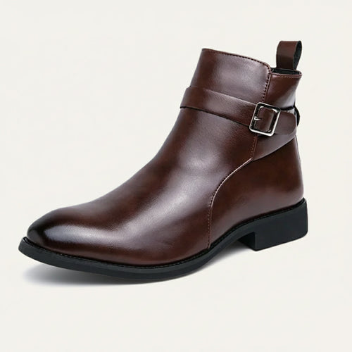 Dama Washington Axel men's black leather ankle boots buckle strap - view 2