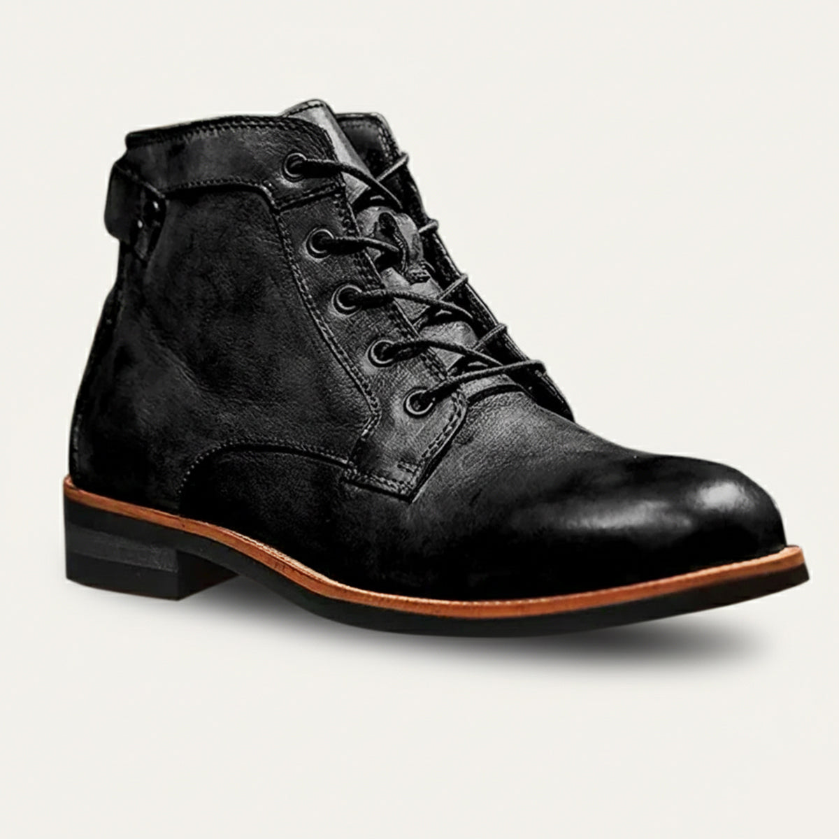 Beau | Men's Leather Lace Up Ankle Boots Brown